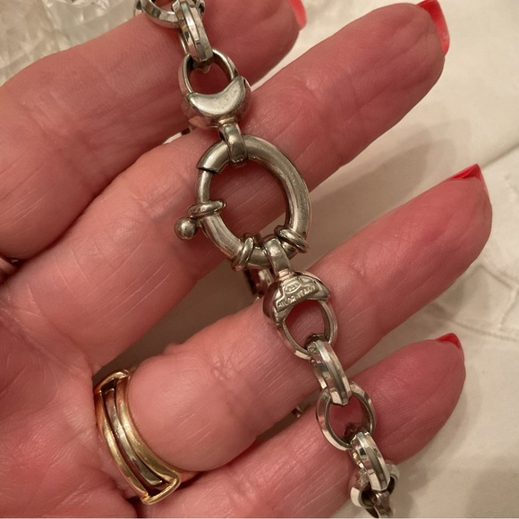 VINTAGE 925 SOLID STERLING MILOR ITALY LINK BRACELET WEIGHT 28 GRAMS 7 3/4” - Picture 6 of 15